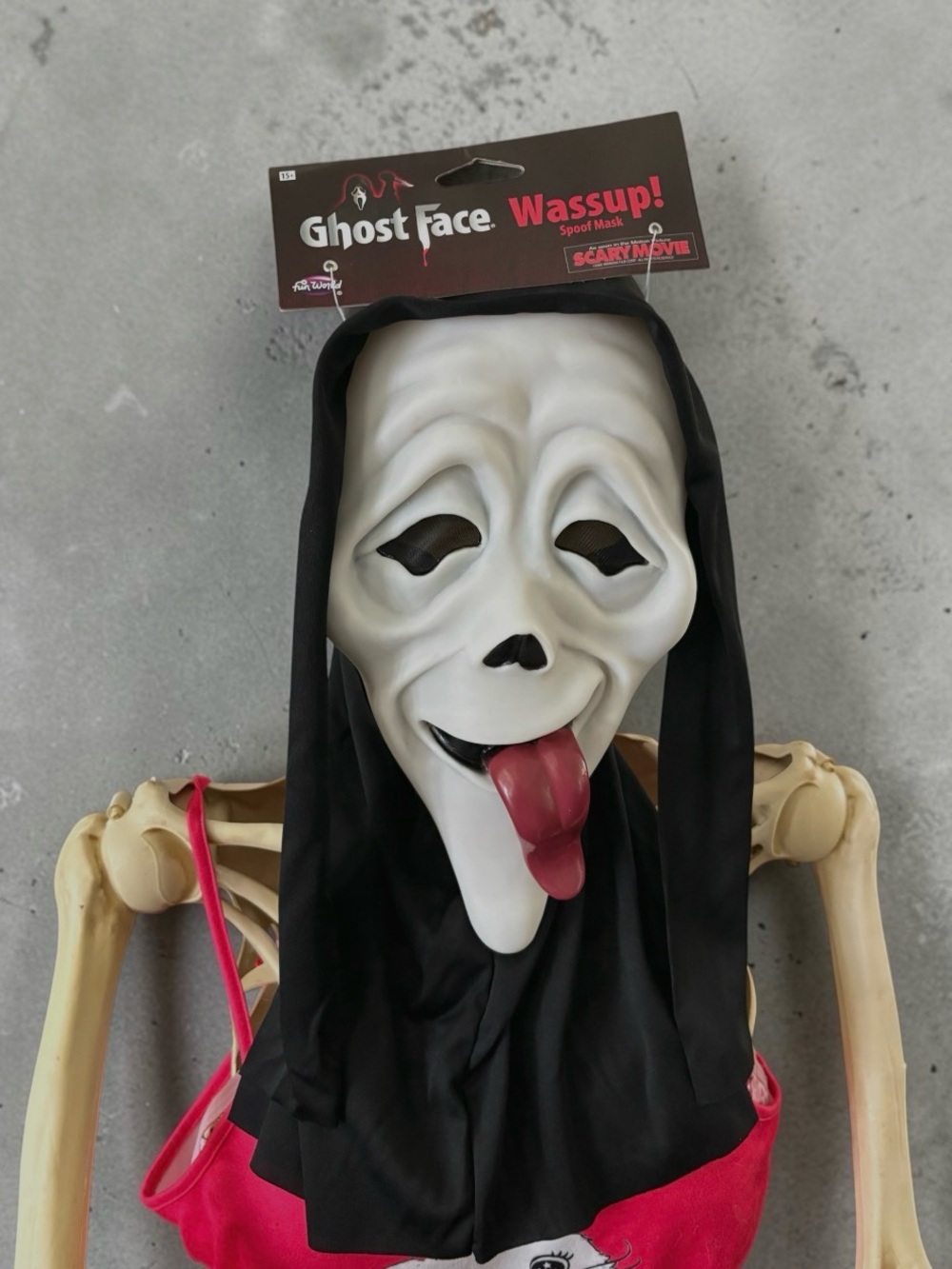 SCREAM GHOSTFACE SCARY MOVIE WASSUP RARE HALLOWEEN MASK - FUNNY HORROR COSTUME
